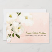 Funeral Romantic Floral Pink Foto bedankt  (Achterkant)