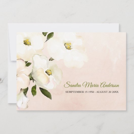 Funeral Romantic Floral Pink Foto bedankt (Achterkant)