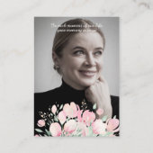 Funeral Romantic Wildflower to Remember Loved Ones Visitekaartje (Achterkant)