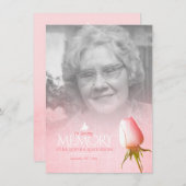 Funeral roze roze roze foto-herinneringsgedicht (Voorkant / Achterkant)