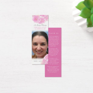 Funeral roze spring blossom gedicht bladwijzer mini visitekaartjes