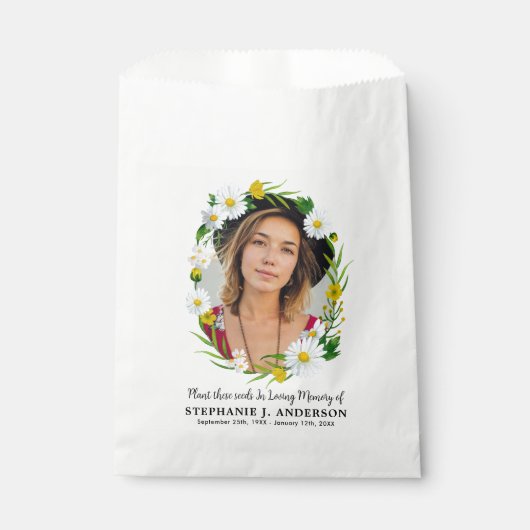 Funeral Seed Packet Custom Photo Floral Memorial Bedankzakje (Voorkant)