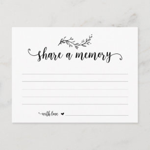 Funeral Service, Black font, Share a memory card Briefkaart