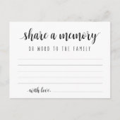 Funeral Service, Black Script, Share a memory Kaar Briefkaart (Voorkant)