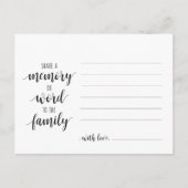 Funeral Service, Black Script, Share a memory Kaar Briefkaart (Voorkant)