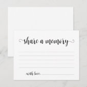 Funeral Service, Black Script, Share a memory Kaar Briefkaart (Voorkant / Achterkant)