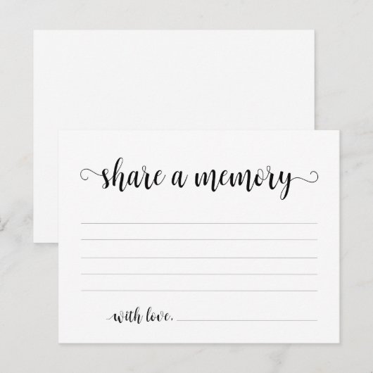 Funeral Service, Black Script, Share a memory Kaar Briefkaart (Voorkant / Achterkant)