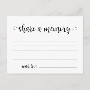 Funeral Service, Black Script, Share a memory Kaar Briefkaart