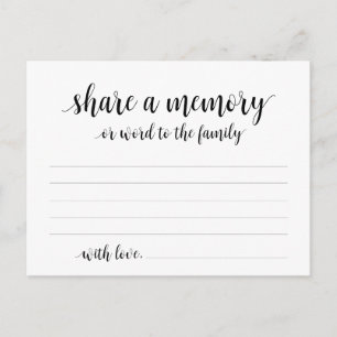 Funeral Service, Black Script, Share a memory Kaar Briefkaart