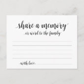 Funeral Service, Black Script, Share a memory Kaar Briefkaart (Voorkant)