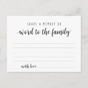 Funeral Service, Black Script, Share a memory Kaar Briefkaart