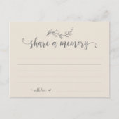 Funeral Service, Cream theme, Share a memory card Briefkaart (Voorkant)