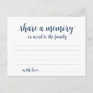 Funeral Service, Navy Blue, Share a memory Card Briefkaart