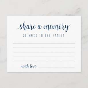 Funeral Service, Navy Blue, Share a memory Card Briefkaart