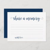Funeral Service, Navy Blue, Share a memory Card Briefkaart (Voorkant / Achterkant)