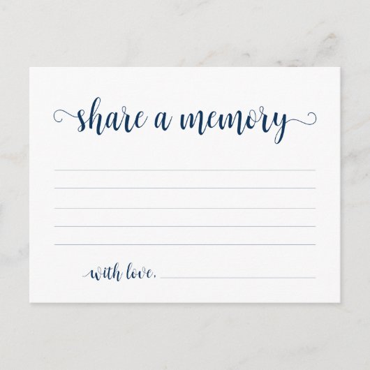 Funeral Service, Navy Blue, Share a memory Card Briefkaart (Voorkant)