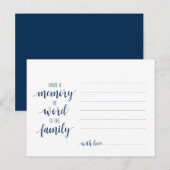 Funeral Service, Navy Blue, Share a memory Card Briefkaart (Voorkant / Achterkant)