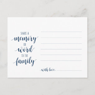 Funeral Service, Navy Blue, Share a memory Card Briefkaart