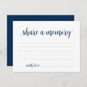 Funeral Service, Navy Blue, Share a memory Card Briefkaart (Voorkant / Achterkant)