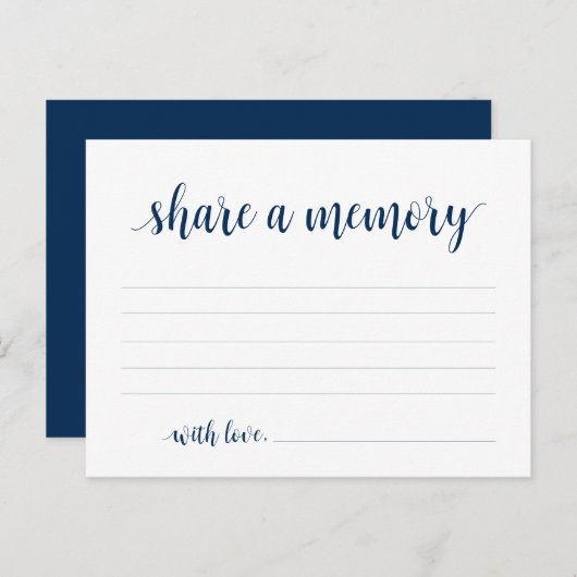Funeral Service, Navy Blue, Share a memory Card Briefkaart (Voorkant / Achterkant)