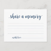 Funeral Service, Navy Blue, Share a memory Card Briefkaart (Voorkant)