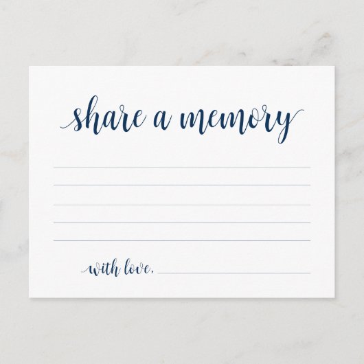 Funeral Service, Navy Blue, Share a memory Card Briefkaart (Voorkant)