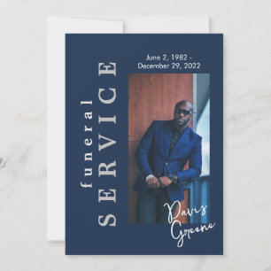Funeral Service Navy Photo Funeral Programme Kaart