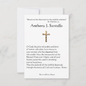 Funeral Service Prayer Card | Religieus gedenkteke Aankondiging (Achterkant)