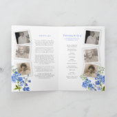 Funeral service programme blue delphinium foto's programma (Binnen)