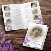 Funeral service programme paars delphinium foto's programma