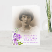 Funeral service programme paars delphinium foto's programma (Voorkant)