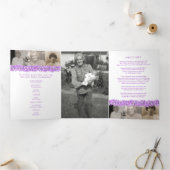 Funeral service programme paars vergeet-me-not drieluik programma (Binnen)