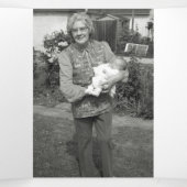 Funeral service programme paars vergeet-me-not drieluik programma (Binnenkant midden)