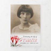 Funeral service programme red oranje crocus art drieluik uitnodiging (Cover)