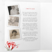 Funeral service programme red oranje crocus art drieluik uitnodiging (Binnenzijde eerst)
