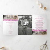 Funeral service programme roze vergeet-me-not bloe drieluik programma (Binnen)