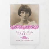 Funeral service programme roze vergeet-me-not bloe drieluik programma (Cover)