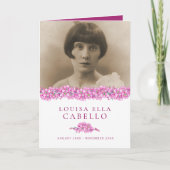 Funeral service programme roze vergeet-me-not bloe programma (Voorkant)