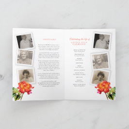 Funeral Service programme striped roos foto's Programma