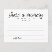 Funeral Service, Share a memory, Sympathy Card Briefkaart (Voorkant)