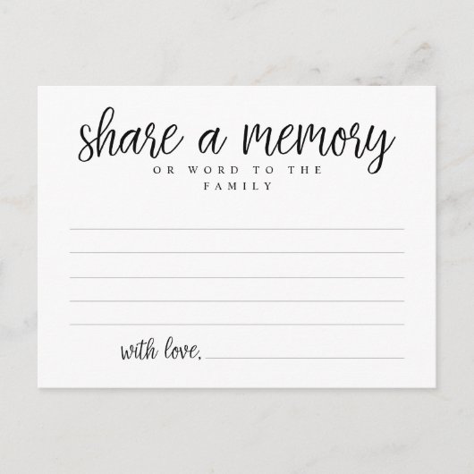 Funeral Service, Share a memory, Sympathy Card Briefkaart (Voorkant)