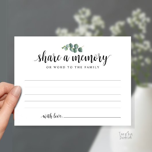 Funeral Service, Share a memory, Sympathy Card Briefkaart