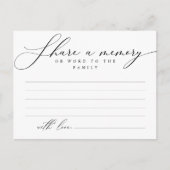 Funeral Service, Share a memory, Sympathy Card Briefkaart (Voorkant)