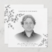 Funeral Service voor herdenking van zwarte en witt Notitiekaartje (Voorkant / Achterkant)