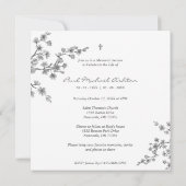 Funeral Service voor herdenking van zwarte en witt Notitiekaartje (Achterkant)