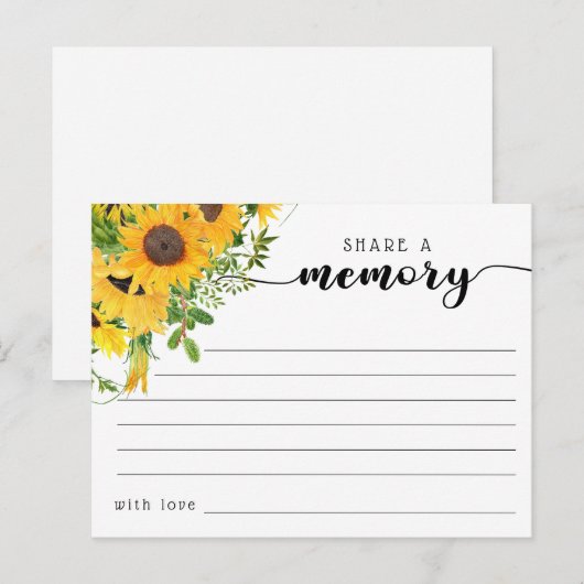 Funeral Share a Memory Condolences Kaart (Voorkant / Achterkant)