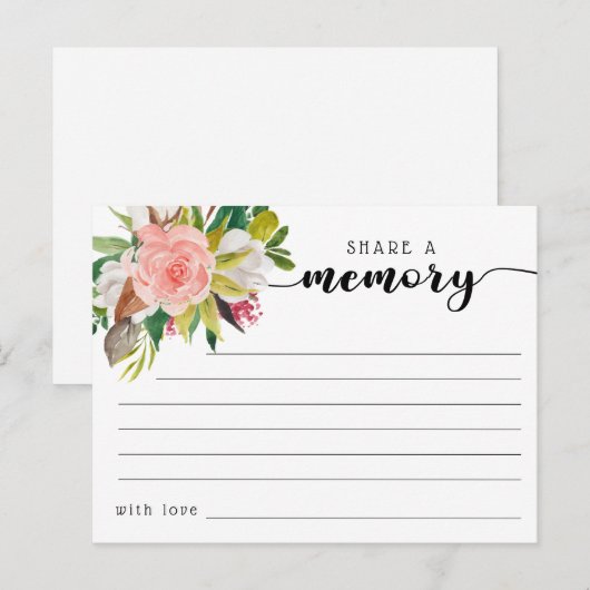 Funeral Share a Memory Condolences Kaart (Voorkant / Achterkant)