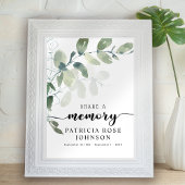 Funeral Share a Memory Eucalyptus Sign Poster