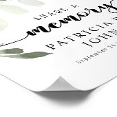 Funeral Share a Memory Eucalyptus Sign Poster (Hoek)