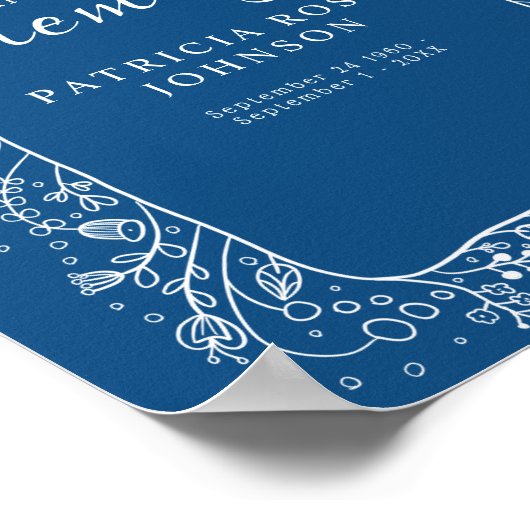 Funeral Share a Memory Floral Sign Poster (Hoek)